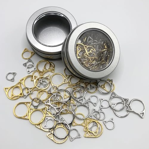 30PCS Cat Stitch Marker Knitting Stitch Markers Metal Crochet Markers Ring Crocheting Accessories for Weaving