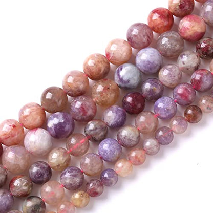 36pcs 10mm 5A Natural Pink Tourmaline Stone Beads Round Loose Spacer Healing Energy Beads for Jewelry Making DIY Bracelets Necklaces 15"