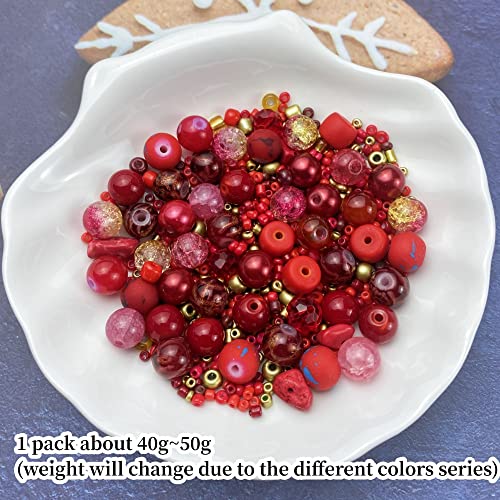 Assorted Glass Resin Beads Multi Size Colors Smooth Cracked Gravel Millet Spacer Beads for Bracelets Necklace Earring DIY Jewelry Making Craft