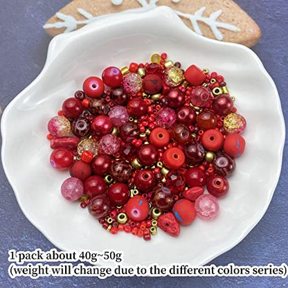 Assorted Glass Resin Beads Multi Size Colors Smooth Cracked Gravel Millet Spacer Beads for Bracelets Necklace Earring DIY Jewelry Making Craft