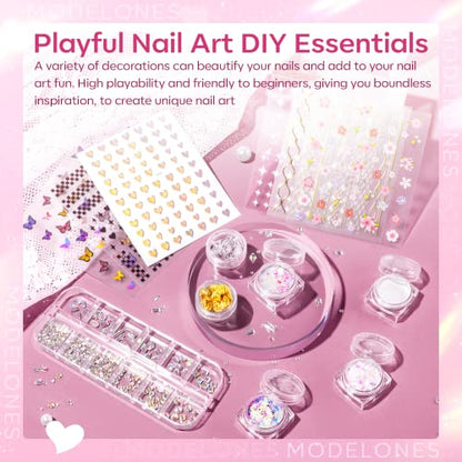 Poly Nail Gel Kit 8 Colors Rosy Pink with 48W UV