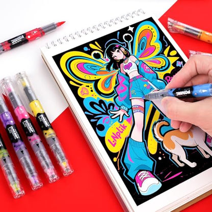 Dual Tip Acrylic Paint Markers Pens 36 Assorted Colors