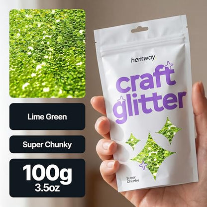 Craft Glitter Lime Green 100g Super Chunky Glitter (3.5 Ounce)