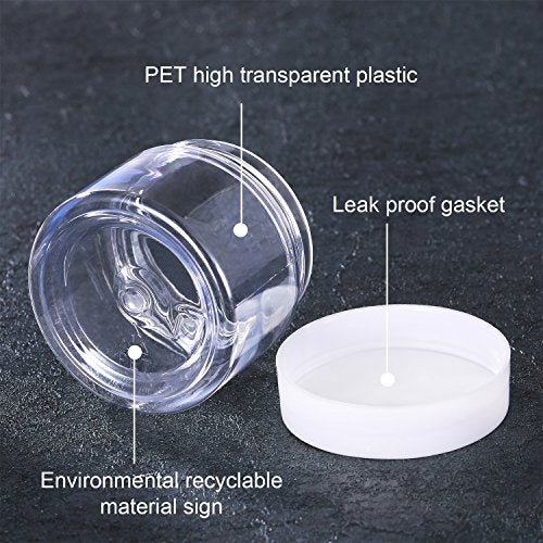 12 Pack Small Plastic Containers with Lids Clear Plastic Favor Storage Jars Wide Mouth for Beauty Products (24 Count)