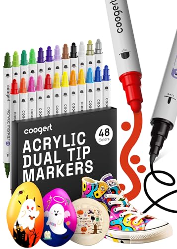 48 Colors Dual Tip Acrylic Paint Markers