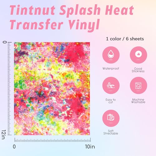 Pink Green Splash Heat Transfer Vinyl
