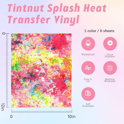 Pink Green Splash Heat Transfer Vinyl