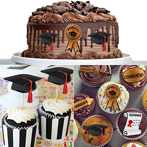 Graduation Fondant Molds Silicone Doctoral Cap Diploma Chocolate Candy Molds Congrats Grad Congratulations Mould Cake Toppers Party Decorations for 2026 Graduation Celebration