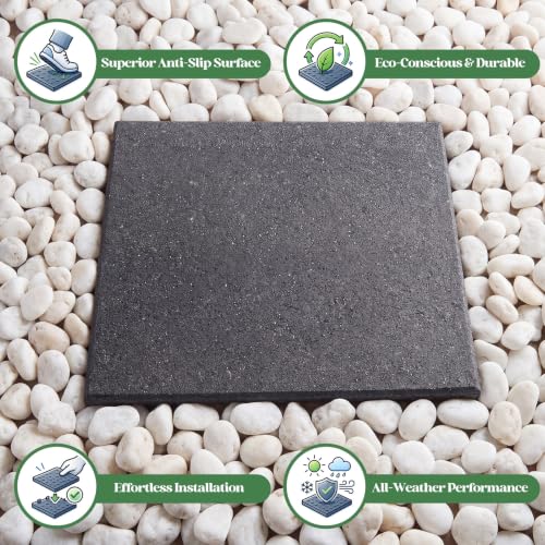 4 Pcs 12 x 12 Inch Rubber Stepping Stones Outdoor Garden Walkway Non (4 Count)