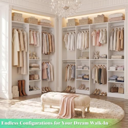 4FT Small Closet Organizer System with 4 Hanging Rods & 3 Shelves