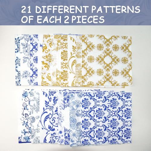 42 Pack Assorted Floral Napkins Decoupage Decorative (42 Count)