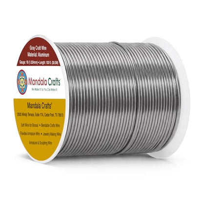 18 Gauge Gray Anodized Aluminum Craft Wire (100 Foot)