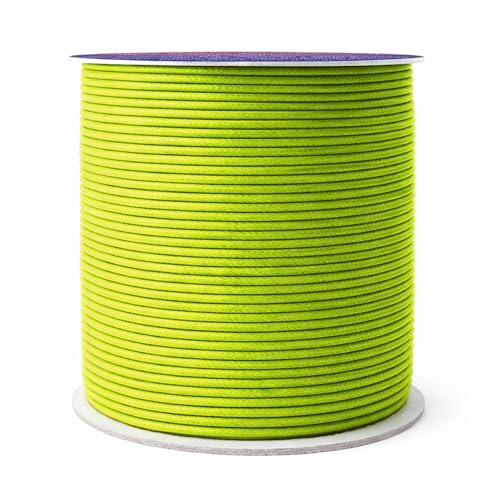 1.5mm Yellow Green Waxed Cord