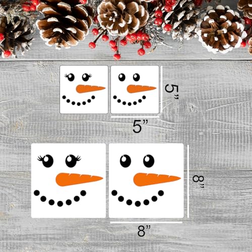Snowman Face Stencils Reusable Christmas Stencils for Crafts (18 Count)