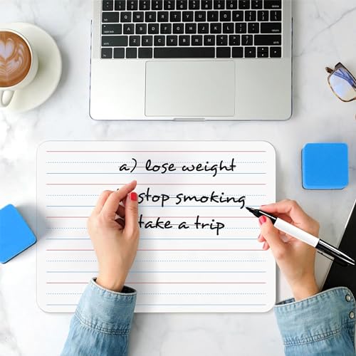 2pack 9x12 inches Dry Erase Board Lapboard Reusable Lined Erasable Ruled Writing Note Pad Lapboard (2 Count)