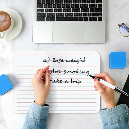 2pack 9x12 inches Dry Erase Board Lapboard Reusable Lined Erasable Ruled Writing Note Pad Lapboard (2 Count)
