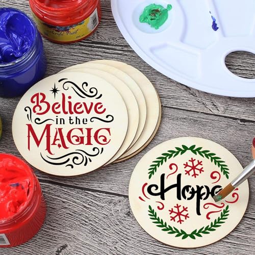Small Christmas Stencils for Crafts Reusable 4" Vintage Christmas Stencil (25 Count)