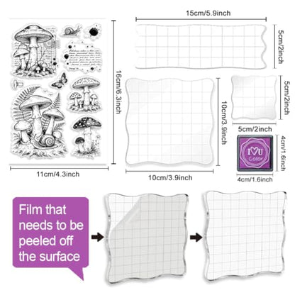 6Pcs Flower Clear Stamps for Card Making