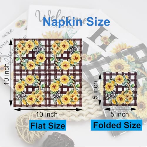 Paper Napkins 80 Pack 2 Ply Floral Beverage Luncheon Dinner Paper Napkins Flower Print Disposable Napkins for Wedding Anniversary Celebrations (80 Count)