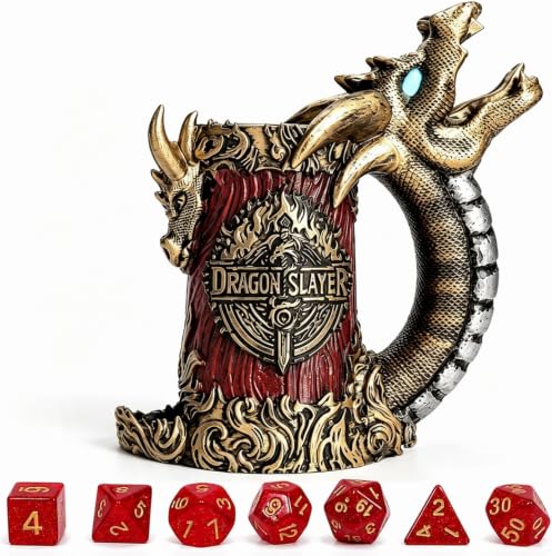 Dice Tower Mug DND Dice Rolling Tower with 7 PCS Dice Set