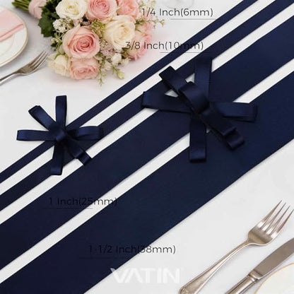 Navy Satin Ribbon 3 (150 Foot)