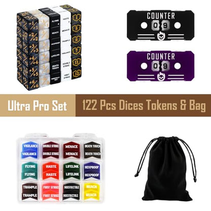 122PCS MTG Keyword Tokens & Dice & Life Counter Set for MTG Accessories
