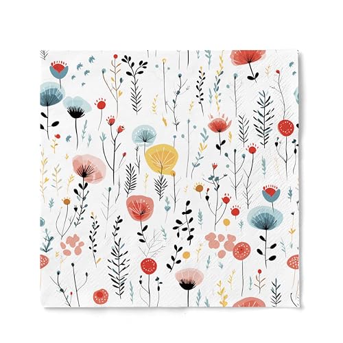 Fresh Bouquet Paper Napkins 80 Ct Kraft Box Luncheon Napkins (80 Count)