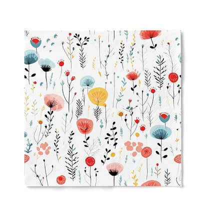 Fresh Bouquet Paper Napkins 80 Ct Kraft Box Luncheon Napkins (80 Count)