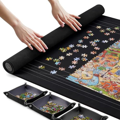 46” x 26” Puzzle Mat with Drawstring Storage Bag Up to 1500 Pieces (1500 Count)