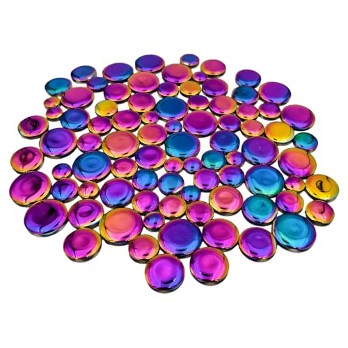200g Iridescent Round Mosaic Tiles for Crafts Bulk