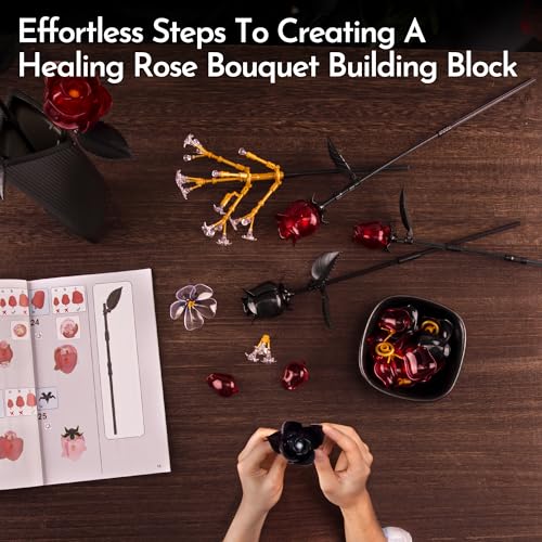 Rose Flower Bouquet Building Set for Adults