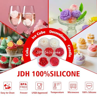 7 Cavity Flower Silicone Molds Valentine's Day Candle Mold Candle Fondant