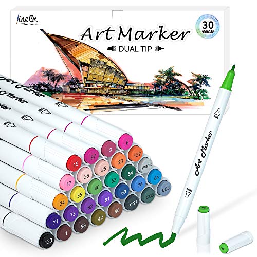 Dual Tip Alcohol Based Art Markers (30 Count)