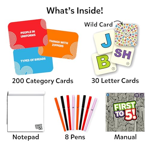 First to 5 Board & Card Category Game with a Twist