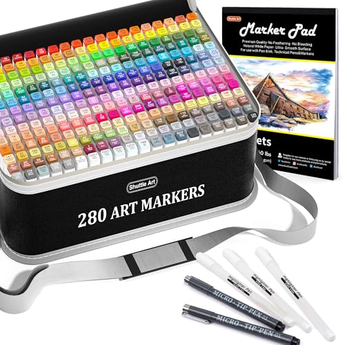 280 Colors Dual Tip Alcohol Based Art Markers (280 Count)