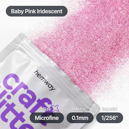 Craft Glitter Baby Pink Iridescent 100g Microfine Glitter (3.5 Ounce)