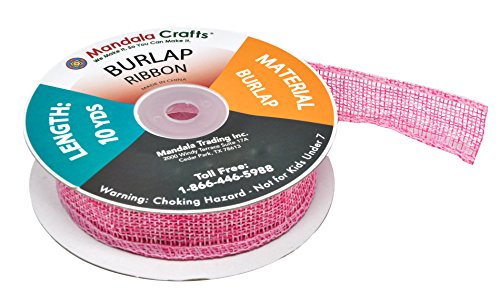 1 Inch Wide Pink Burlap Ribbon for Crafts (60 Feet)