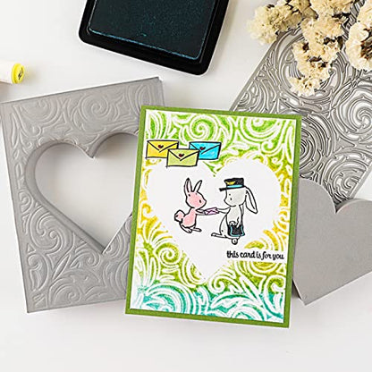 2 Pcs Heart Cut Stamping Foam Grey Moldable Foam Stamps Plastic Dry Foam Stamp Pad Cut and Dry Foam Stamping Foam Block for Sculpture