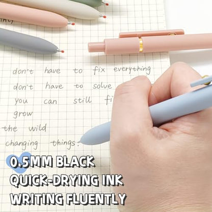 6 Pcs Gel Pens 0.5mm Quick Dry Black Ink Pens Fine Point Smooth Writing Pens (6 Count)