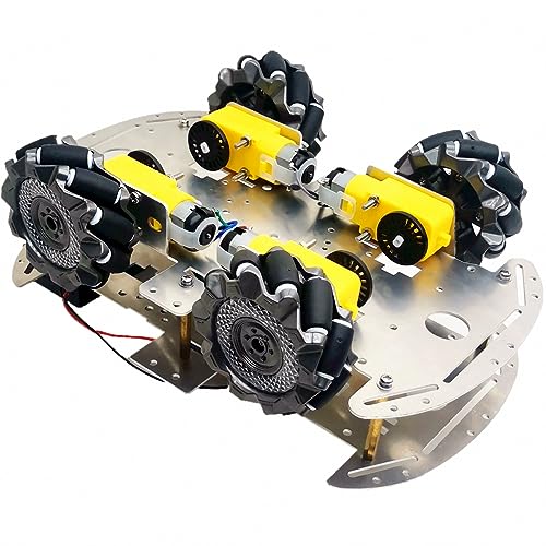 DIY Mecanum Wheel Robot Kit Parts 4WD Omnidirectional Wheels Smart Robot Car Chassis Kit Robotics Accessory for Adult Age 15+ (8 Count)