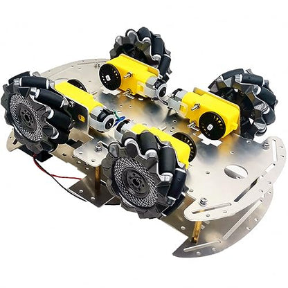 DIY Mecanum Wheel Robot Kit Parts 4WD Omnidirectional Wheels Smart Robot Car Chassis Kit Robotics Accessory for Adult Age 15+ (8 Count)