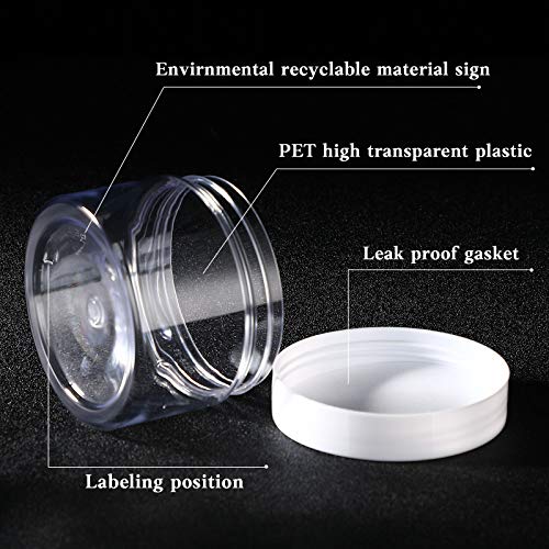36 Pieces 1 oz Plastic Jars with Lids Wide Mouth Airtight Reusable Container Acrylic Cosmetic Small Jars for Lotions Ointments Travel Toiletries Creams Make up Storage (36 Count)