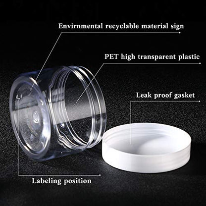 36 Pieces 1 oz Plastic Jars with Lids Wide Mouth Airtight Reusable Container Acrylic Cosmetic Small Jars for Lotions Ointments Travel Toiletries Creams Make up Storage (36 Count)