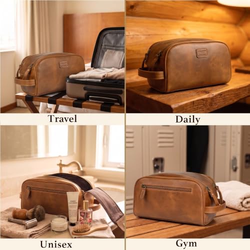 Leather Toiletry Bag for Men