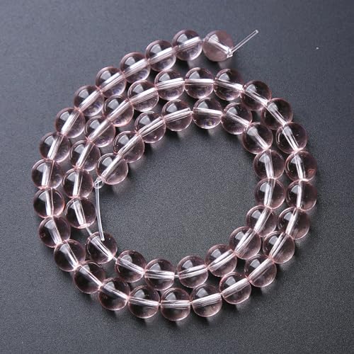 60pcs 6mm Pink Crystal Glass Beads for Jewelry Making DIY Bracelet Necklace Healing Power Stone Beads