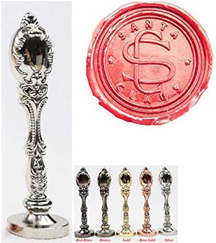 Vintage Santa Claus Monogram Sealing Wax Seal Stamp Silver Metal Handle Kit Custom Invitation Embellishment Christmas Gift Wrap Package Custom Word Wax Seal Stamp Set