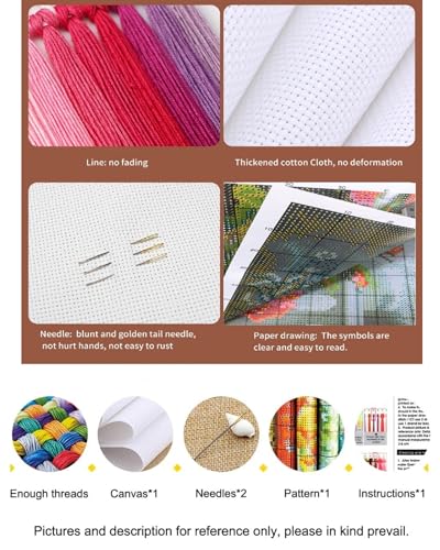 Counted Cross Stitch Kits for Adults Full Range of Cross Stitching Embroidery Unprinted Pattern for Beginners