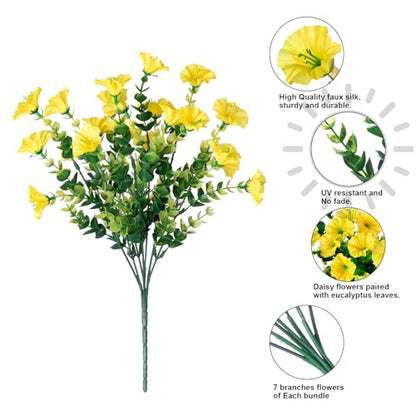 Artificial Flowers Fake Plants for Outdoors Decoration (12 Count)