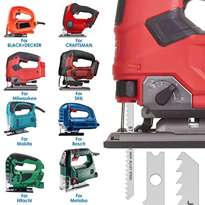 54Pcs Jig Saw Blade Set High Carbon Steel Assorted Saw Blades with U