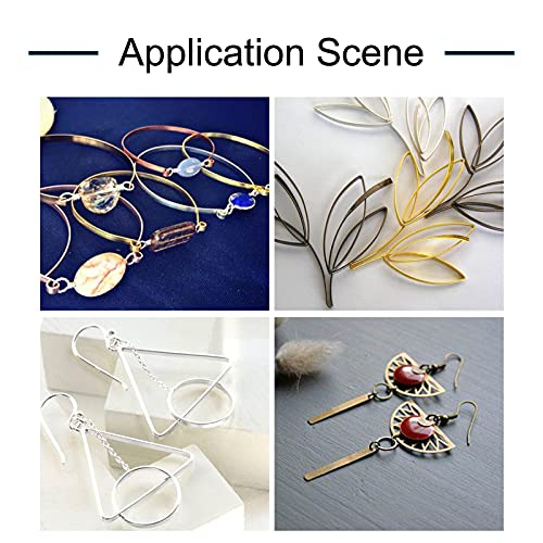 98Ft 3 Colors Aluminum Flat Wire 5mm Wide Bendable Metal Craft Wire Strip 18 Gauge with Side Cutting Plier for Bezel Sculpting Armature Jewelry Making Gem Metal Wrap